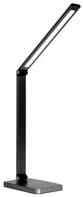 Stolná lampa Platinet 10 W, bezdrôtové nabíjanie + USB, čierna