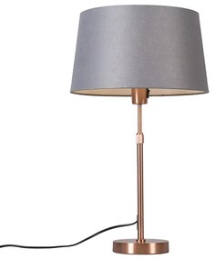 Stolná lampa medená so sivým tienidlom 35 cm nastaviteľná - Parte