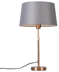 Stolná lampa medená so sivým tienidlom 35 cm nastaviteľná - Parte