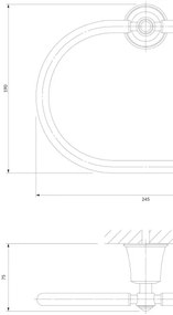 OMNIRES AL53230CR - Nástenný vešiak na uteráky ART LINE lesklý chróm