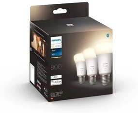 PHILIPS HUE Múdra LED žiarovka HUE, E27, A60, 9W, 800lm, teplá biela, 3ks