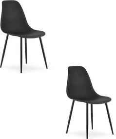 Set dvoch jedálenských stoličiek WAT čierny - čierne nohy (2 ks)