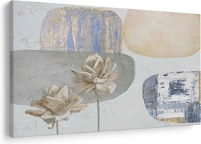 Obraz - Maľba s kvetmi a textúrami (90x60 cm)