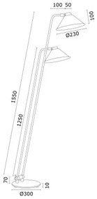 Argon 7074 - Stojacia lampa GABIAN 2xE27/15W/230V biela