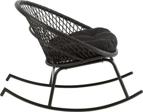 Čierne ratanové záhradné hojdacie kreslo Zayo Black - 118*82*78 cm