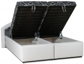 Polohovacie letisko Kamila, 200x180, bielo-čierna (k1 / č.19 / matrace A do 90 kg)