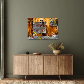 Sklenený obraz starovekej maľby (70x50 cm)