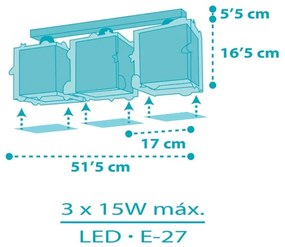 Dalber 63353 - Detské stropné svietidlo ROCKET 3xE27/15W/230V