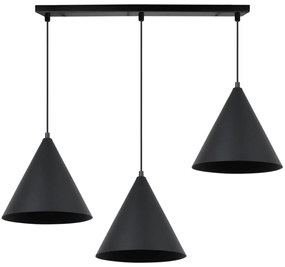 Závesné svietidlo Soho, 3x čierne kovové tienidlo, (fi 25cm)