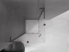 Mexen Velar L Duo, sprchový kút s posuvnými dverami 90 x 90 cm, 8mm sklo námraza, brúsený grafit, 871-090-090-02-33-95