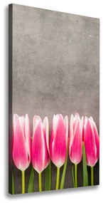 Vertikálny foto obraz na plátne Ružové tulipány ocv-102142486