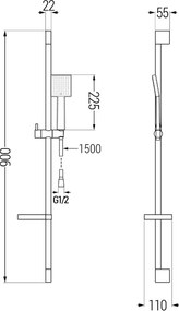Mexen sprchový set DS45, chróm, 785454583-00