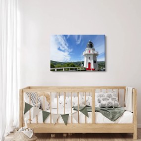 Obraz majáku Akaroa, Nový Zéland (90x60 cm)