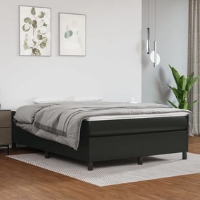 Boxspring posteľ s matracom čierny 140x190 cm umelá koža 3144602