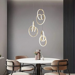 Toolight Toolight, LED závesné svietidlo G082-3CPR, zlatá, OSW-09741