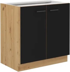 Dolná kuchynská skrinka Modena, 80 cm, dub artisan/čierna%