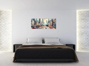 Obraz - Život veľkomesta (120x50 cm)
