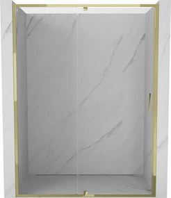 Mexen Exo, výklopné sprchové dvere 155 cm, číre sklo, zlatá, 819-155-000-50-00