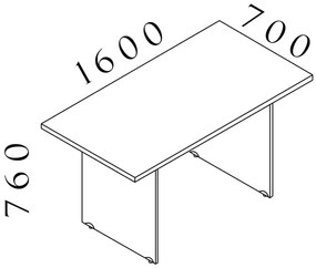 Konferenčný stôl Visio LUX 160 x 70 cm, orech