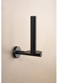 WENKO 24262100-Držiak toaletného papiera BOSIO BLACK 8x18 cm nerez/strieborný