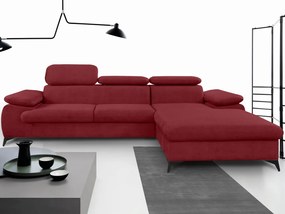 Rohová sedacia súprava Scala, červená látka, pravý roh