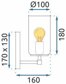 Nástenná lampa KINKIET STYLE XVIII zlatá