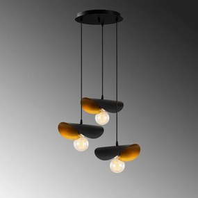 Závesné svietidlo v čiernej a zlatej farbe s kovovým tienidlom ø 45 cm Sivani – Opviq lights