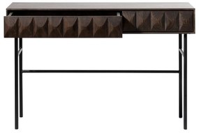 Tmavohnedý konzolový stolík s doskou v dubovom dekore 39x117 cm Latina – Unique Furniture