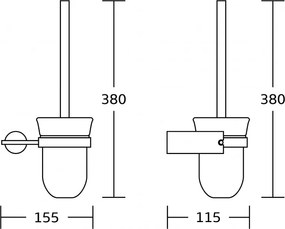Mexen príslušenstvo, Aron wc kefa čierna/zlatá, 7088150-57