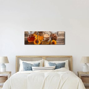 Obraz - Zátišie s medovými pohármi (s hodinami) (90x30 cm)
