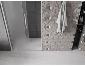Mexen Velar L, posuvné sprchové dvere do otvoru 120 cm, 8mm sklo námraza, brúsená oceľ, 871-120-003-31-97