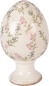 Keramické vajíčko na podstavci s lúčnymi kvetmi Monnia XL - Ø 17*28 cm