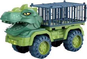 LEAN Toys Autíčko Transporter Nákladné auto Dinosaury Figúrky zelené 15 ks.