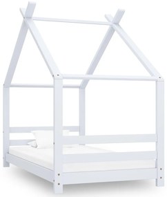 Rám detskej postele biely 80x160 cm borovicový masív
