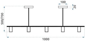 Toolight - Elegantné stropné svietidlo 5xGU10 APP210-3CPR, zlatá, OSW-03401