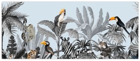 Obraz zvierat v tropickom lese (120x50 cm)