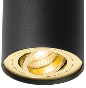 Stropné bodové svetlo čierne so zlatom otočné a naklápateľné - Rondoo up