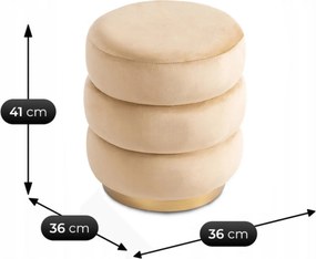 PROXIMA.store - Moderná taburetka Aura FARBA: béžová, Materiál: zamat