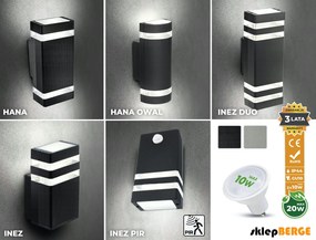 BERGE LED vonkajšie svietidlo INEZ čierne PIR - 1 x GU10 - 230V