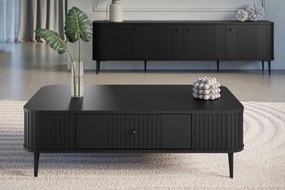 Čierny konferenčný stolík Vesper 103x60 cm so zásuvkou - čierne nohy