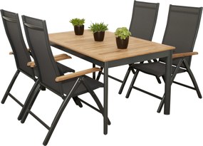 Doppler CONCEPT TEAK FSC® 4+1 - záhradná sedacia súprava (hliník/teakové drevo)