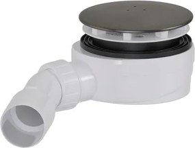 Sifón sprchovej vaničky 90 mm DN40/DN50 SAT Aurum 12,1 cm, gun metal matný, plast SATESLIM90BGM