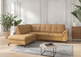 XXXLutz ROHOVÁ SEDAČKA, textil, koža, kari žltá Sit & More - Sedačky - 00014401631D