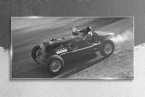 Skleneny obraz Auto čiernobiele preteky