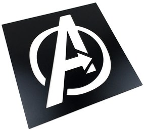 Veselá Stena Drevená nástenná dekorácia Znak Avengers čierny