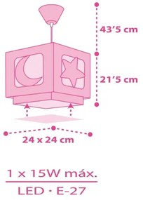 Dalber 63232S - Detský luster na lanku MOON LIGHT 1xE27/60W/230V