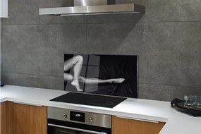 Nástenný panel  Čierne a biele sieťované nohy 140x70 cm