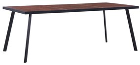 Jedálenský stôl, tmavé drevo a čierna 200x100x75 cm, MDF