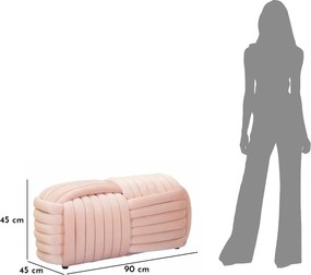 Lavica Softy 90 cm zamatová ružová