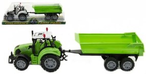 Traktor s vlekom a výklopkou, 35 cm, na zotrvačník, plast